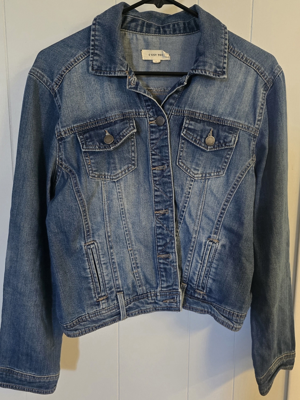 C'est Toi Women's Classic Blue Denim Jacket